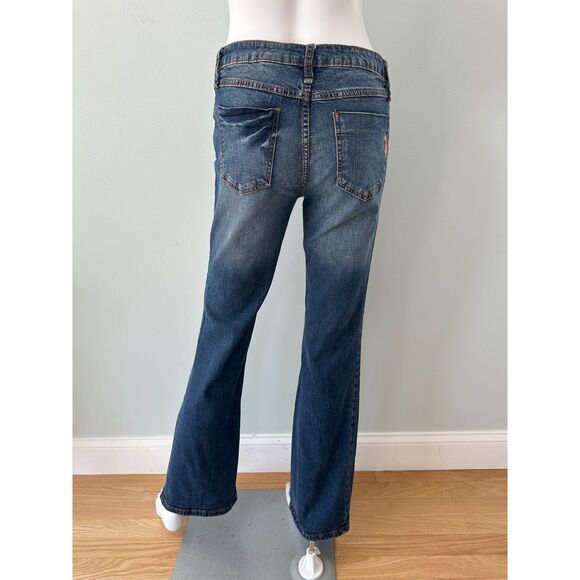 Baby Phat Blue Jean Bootcut Denim Y2K Style Embroidered Pants size 9 - Picture 3 of 7